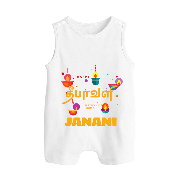 Happy Diwali | Rangoli Ready Celebration Romper Suit - WHITE - 0 - 5 Months Old (Chest 18")