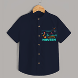 Happy Diwali | Dhanteras Celebration Shirt - NAVY BLUE - 0 - 6 Months Old (Chest 23")