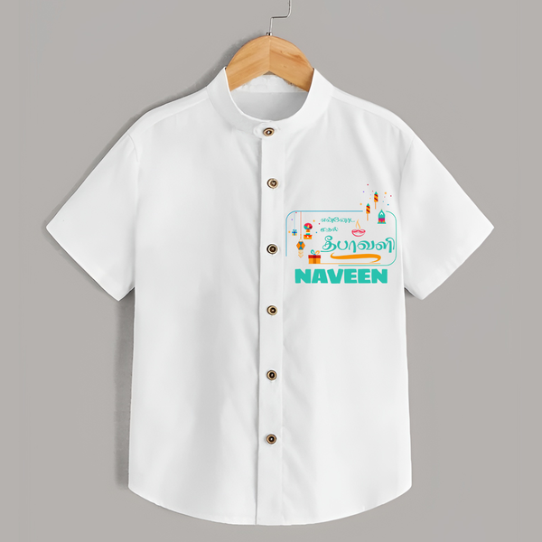 Happy Diwali | Dhanteras Celebration Shirt - WHITE - 0 - 6 Months Old (Chest 23")