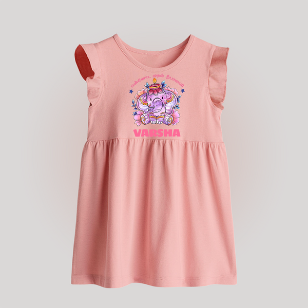 Happy Diwali | Celebration is Lighting Up Baby Frock - BABY PINK - 0 - 3 Months Old (Chest 17")