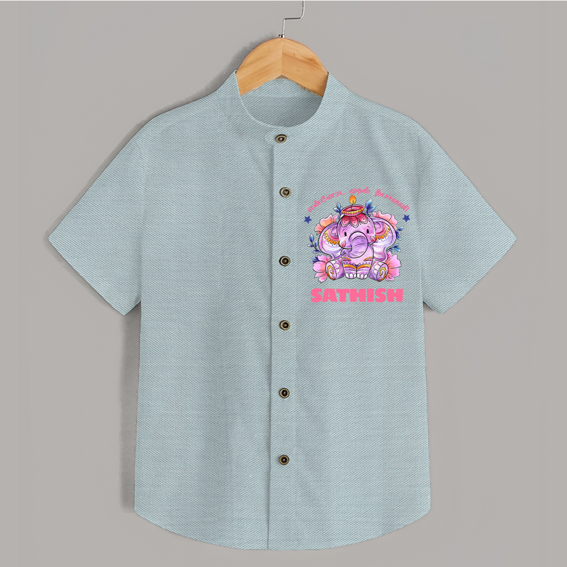 Happy Diwali | Celebration is Lighting Up Shirt - ARCTIC BLUE - 0 - 6 Months Old (Chest 23")