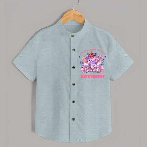 Happy Diwali | Celebration is Lighting Up Shirt - ARCTIC BLUE - 0 - 6 Months Old (Chest 23")