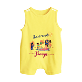 Happy Diwali | Prosperity and Fun Personalized Romper Suit - PASTEL YELLOW - 0 - 5 Months Old (Chest 18")