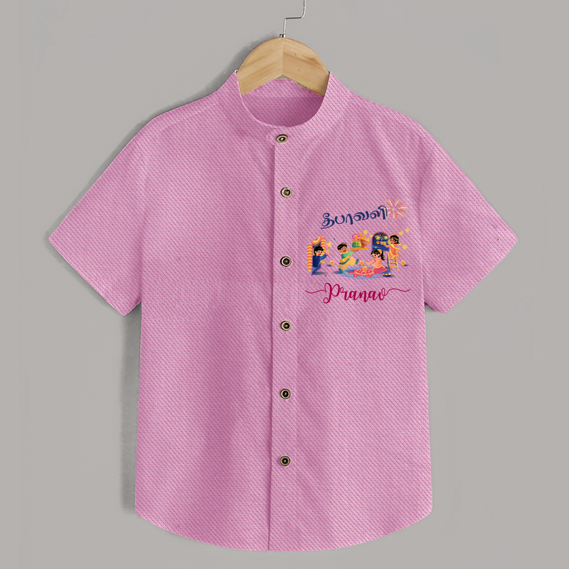 Happy Diwali | Prosperity and Fun Personalized Shirt - BABY PINK - 0 - 6 Months Old (Chest 23")