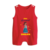 Happy Diwali | Grand Celebration Little One Romper Suit - RED - 0 - 5 Months Old (Chest 18")
