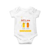 Happy Diwali | First Diwali Tradition Romper - WHITE - New Born (Chest 14")