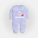 Happy Diwali | Diwali Delight and Fun Personalized Sleep Suit - BABY BLUE - New Born (Chest 7.5")