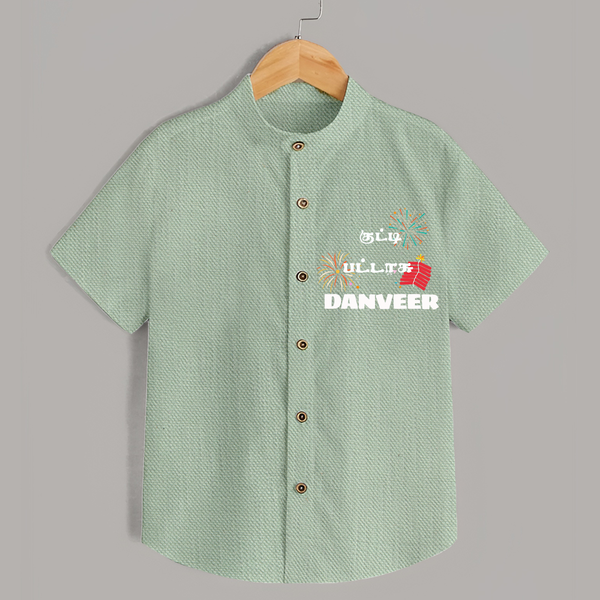 Happy Diwali | Diwali Delight and Fun Personalized Shirt - MINT GREEN - 0 - 6 Months Old (Chest 23")