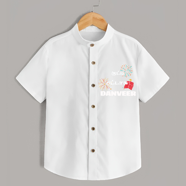 Happy Diwali | Diwali Delight and Fun Personalized Shirt - WHITE - 0 - 6 Months Old (Chest 23")