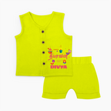 Happy Diwali | Festival of Lights and Fun Jabla Set - LIME GREEN - 0 - 3 Months Old (Chest 9.8")