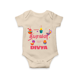 Happy Diwali | Festival of Lights and Fun Romper - IVORY - New Born (Chest 14")