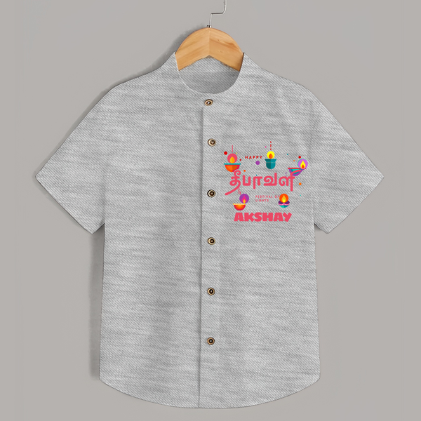 Happy Diwali | Festival of Lights and Fun Shirt - GREY - 0 - 6 Months Old (Chest 23")