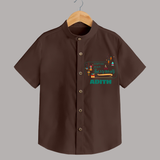 Happy Diwali | Puja and Crackers Fun Shirt - CHOCOLATE BROWN - 0 - 6 Months Old (Chest 23")