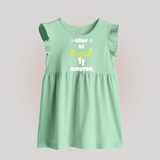 Happy Diwali | Biggest Celebration Fun Baby Frock - MINT GREEN - 0 - 3 Months Old (Chest 17")