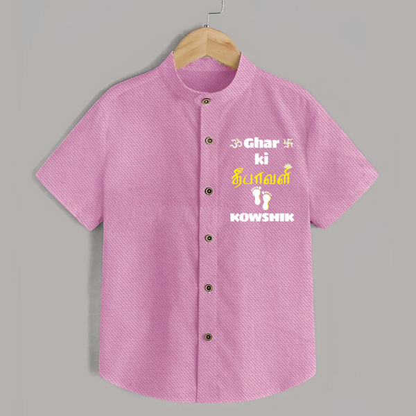 Happy Diwali | Biggest Celebration Fun Shirt - BABY PINK - 0 - 6 Months Old (Chest 23")