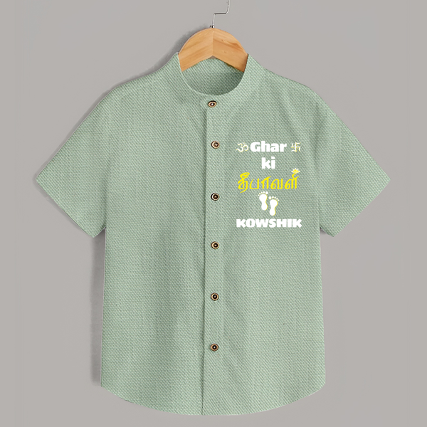 Happy Diwali | Biggest Celebration Fun Shirt - MINT GREEN - 0 - 6 Months Old (Chest 23")