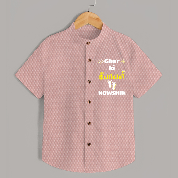 Happy Diwali | Biggest Celebration Fun Shirt - PEACH - 0 - 6 Months Old (Chest 23")