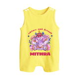 Happy Diwali | Deepawali Purity and Fun Romper Suit - PASTEL YELLOW - 0 - 5 Months Old (Chest 18")