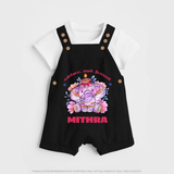 Happy Diwali | Deepawali Purity and Fun Dungaree Set - BLACK - 0 - 5 Months Old (Chest 18")