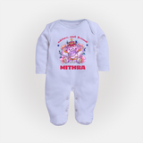 Happy Diwali | Deepawali Purity and Fun Sleep Suit - BABY BLUE - New Born (Chest 7.5")