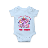 Happy Diwali | Deepawali Purity and Fun Romper - BABY BLUE - New Born (Chest 14")
