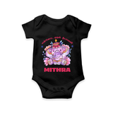 Happy Diwali | Deepawali Purity and Fun Romper - BLACK - New Born (Chest 14")