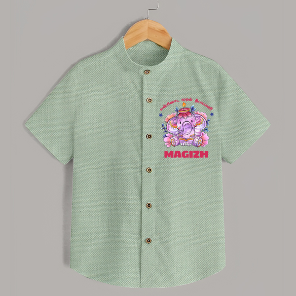 Happy Diwali | Deepawali Purity and Fun Shirt - MINT GREEN - 0 - 6 Months Old (Chest 23")