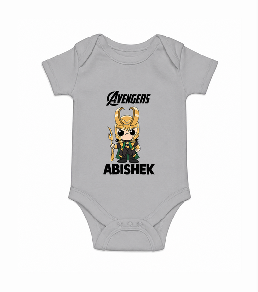  Mini Hero Avengers Assemble Romper - GREY - New Born (Chest 14")