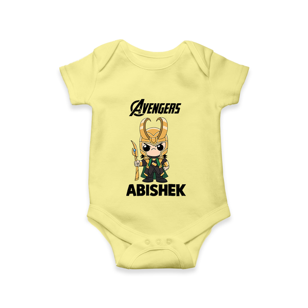  Mini Hero Avengers Assemble Romper - PASTEL YELLOW - New Born (Chest 14")