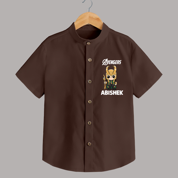  Mini Hero Avengers Assemble Shirt - CHOCOLATE BROWN - 0 - 6 Months Old (Chest 23")