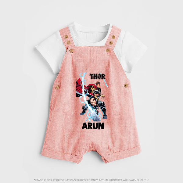 Mighty Thor Lightning Strike Dungaree - PEACH - 0 - 5 Months Old (Chest 18")