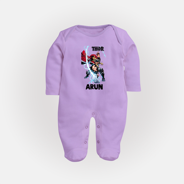 Mighty Thor Lightning Strike Full Body Suit - LILAC - New Born (Chest 7.5")