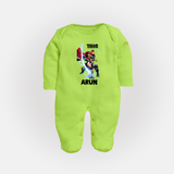 Mighty Thor Lightning Strike Full Body Suit - LIME GREEN - New Born (Chest 7.5")