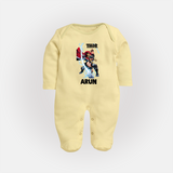 Mighty Thor Lightning Strike Full Body Suit - PASTEL YELLOW - New Born (Chest 7.5")