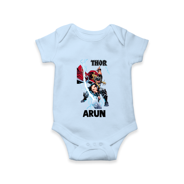 Mighty Thor Lightning Strike Baby Romper - BABY BLUE - New Born (Chest 14")