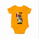 Mighty Thor Lightning Strike Baby Romper - CHROME YELLOW - New Born (Chest 14")
