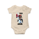 Mighty Thor Lightning Strike Baby Romper - IVORY - New Born (Chest 14")