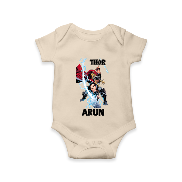 Mighty Thor Lightning Strike Baby Romper - IVORY - New Born (Chest 14")