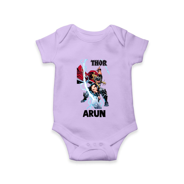 Mighty Thor Lightning Strike Baby Romper - LILAC - New Born (Chest 14")