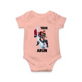 Mighty Thor Lightning Strike Baby Romper - PEACH - New Born (Chest 14")