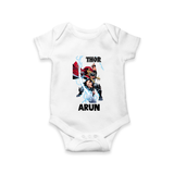 Mighty Thor Lightning Strike Baby Romper - WHITE - New Born (Chest 14")