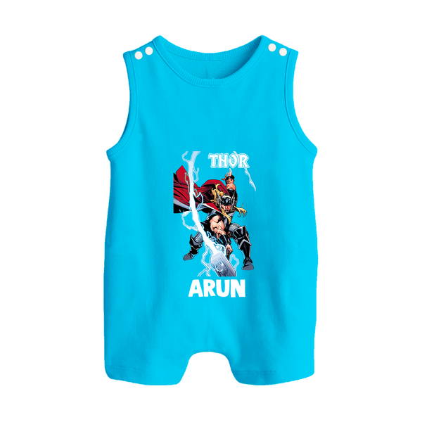 Mighty Thor Lightning Strike Button Romper - SKY BLUE - New Born (Chest 18")