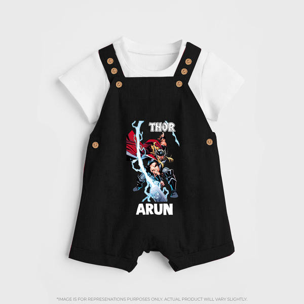 Mighty Thor Lightning Strike Dungaree - BLACK - 0 - 5 Months Old (Chest 18")