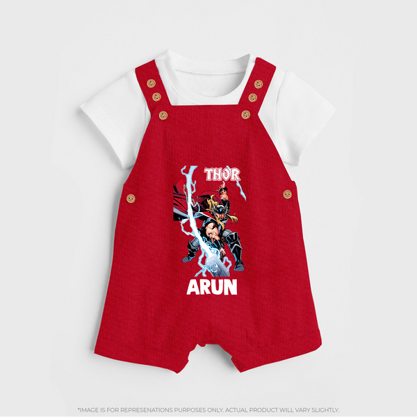 Mighty Thor Lightning Strike Dungaree - RED - 0 - 5 Months Old (Chest 18")