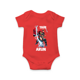 Mighty Thor Lightning Strike Baby Romper - RED - New Born (Chest 14")