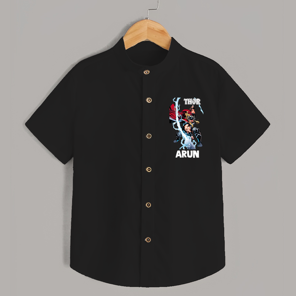 Mighty Thor Lightning Strike Shirt - BLACK - 0 - 6 Months Old (Chest 23")