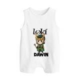  Mischief Maker Loki Chibi Button Romper - WHITE - New Born (Chest 18")