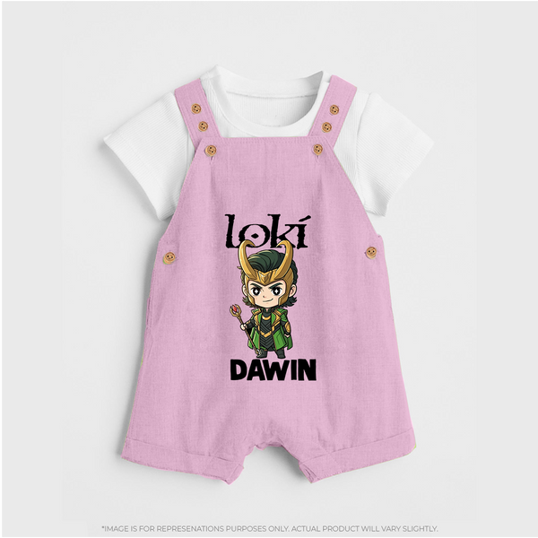  Mischief Maker Loki Chibi Dungaree - BABY PINK - 0 - 5 Months Old (Chest 18")
