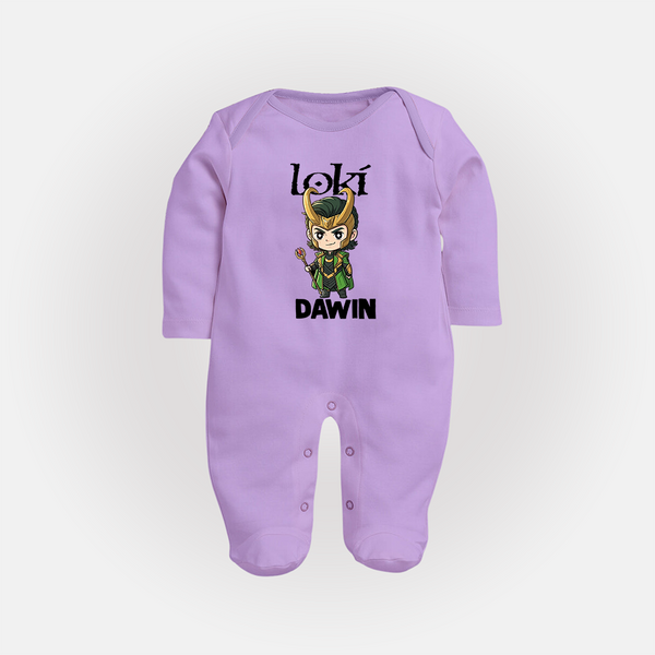  Mischief Maker Loki Chibi Full Body Suit - LILAC - New Born (Chest 7.5")