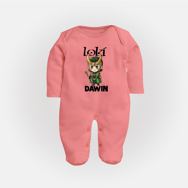  Mischief Maker Loki Chibi Full Body Suit - PEACH - New Born (Chest 7.5")